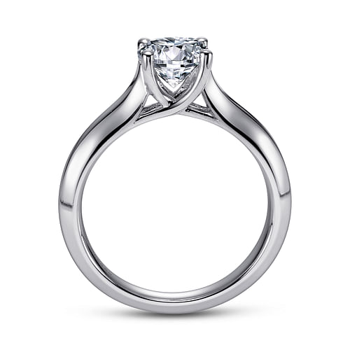 14K White Gold Round Diamond Engagement Ring