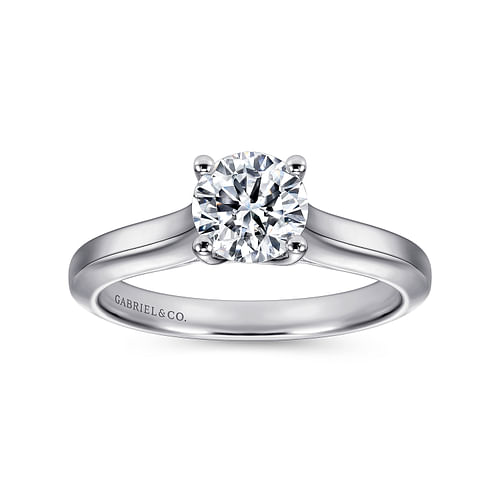 14K White Gold Round Diamond Engagement Ring