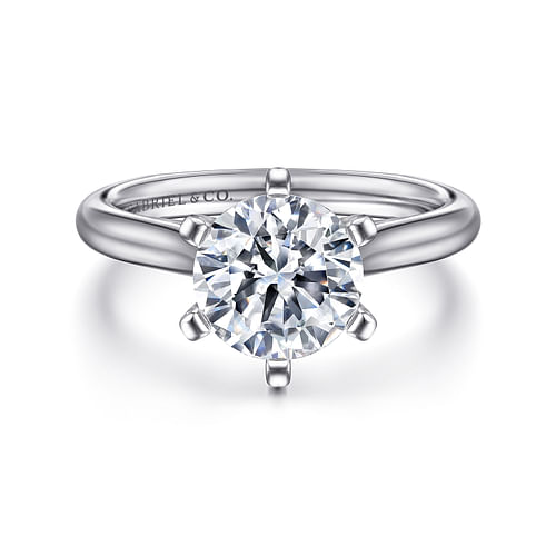 14K White Gold Round Diamond Engagement Ring