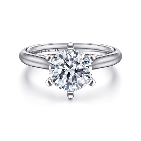 Gabriel - 14K White Gold Round Diamond Engagement Ring