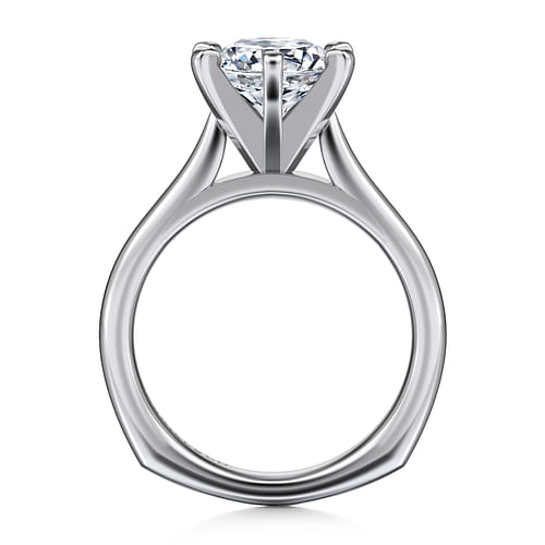 14K White Gold Round Diamond Engagement Ring