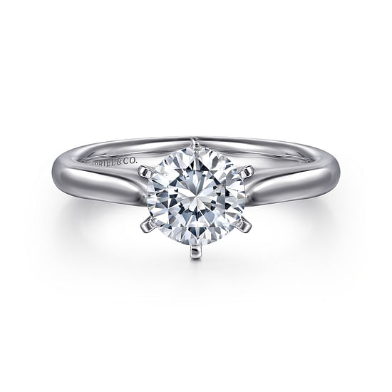 Gabriel - 14K White Gold Round Diamond Engagement Ring