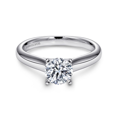 14K White Gold Round Diamond Engagement Ring