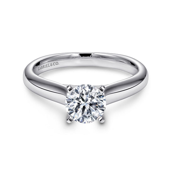 Gabriel - 14K White Gold Round Diamond Engagement Ring