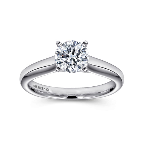 14K White Gold Round Diamond Engagement Ring
