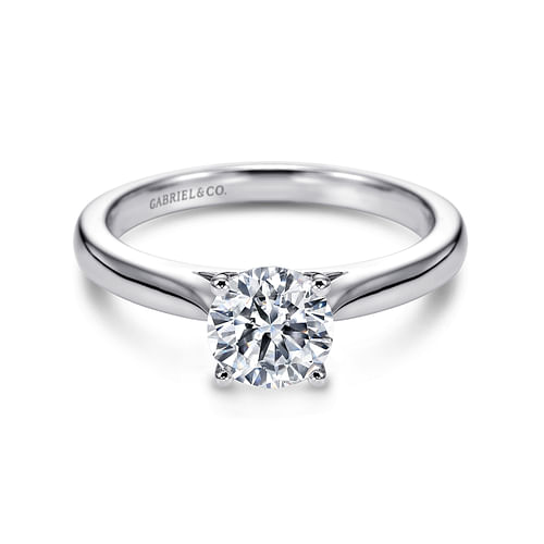 14K White Gold Round Diamond Engagement Ring