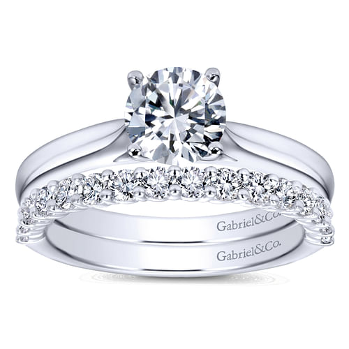 14K White Gold Round Diamond Engagement Ring