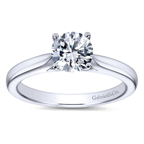 14K White Gold Round Diamond Engagement Ring