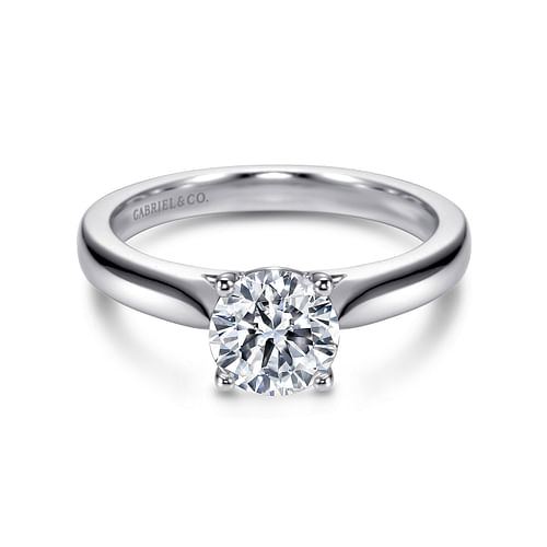 14K White Gold Round Diamond Engagement Ring