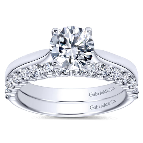 14K White Gold Round Diamond Engagement Ring