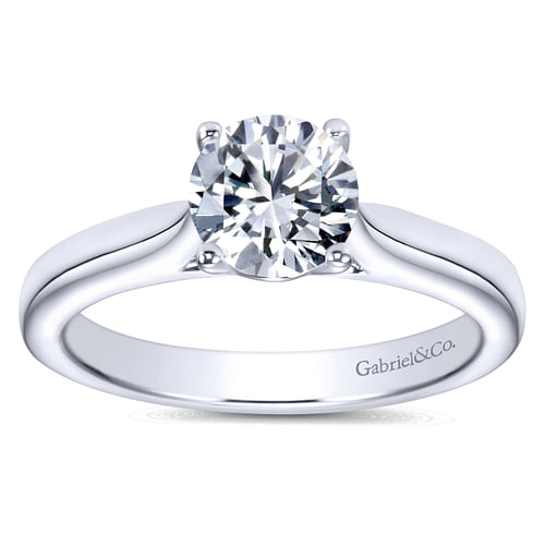 14K White Gold Round Diamond Engagement Ring