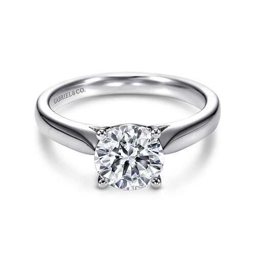 14K White Gold Round Diamond Engagement Ring