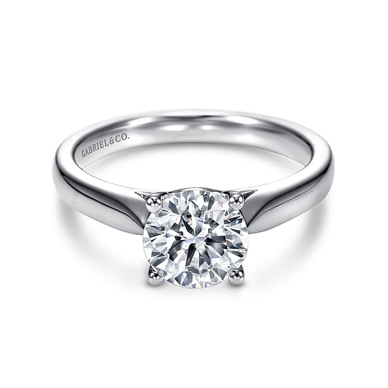 Gabriel - 14K White Gold Round Diamond Engagement Ring