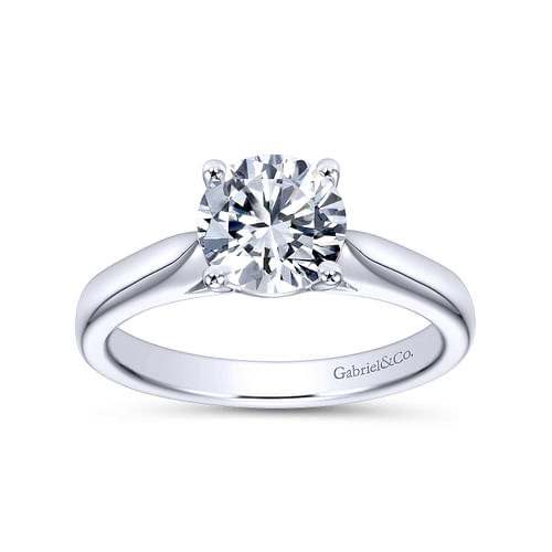 14K White Gold Round Diamond Engagement Ring