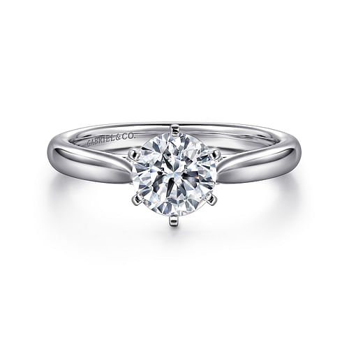 14K White Gold Round Diamond Engagement Ring