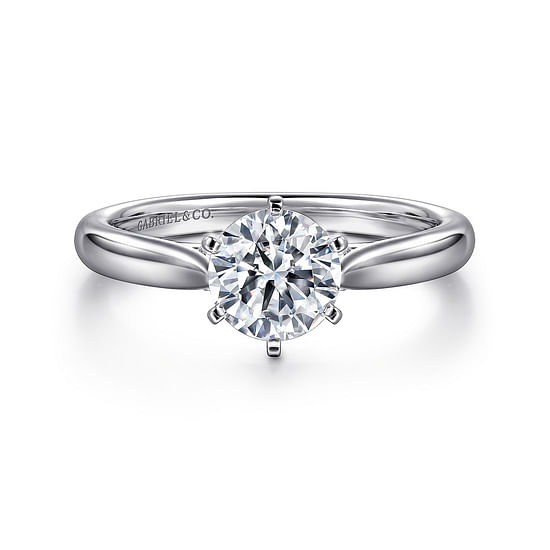 Gabriel - 14K White Gold Round Diamond Engagement Ring