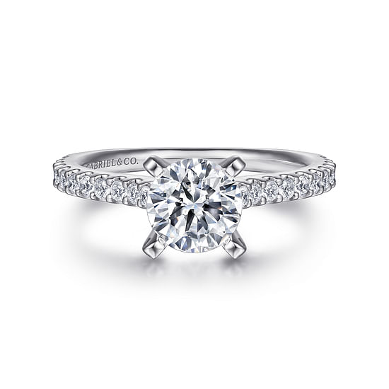 Gabriel - 14K White Gold Round Diamond Engagement Ring