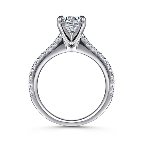 14K White Gold Round Diamond Engagement Ring