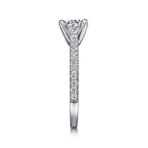 14K White Gold Round Diamond Engagement Ring