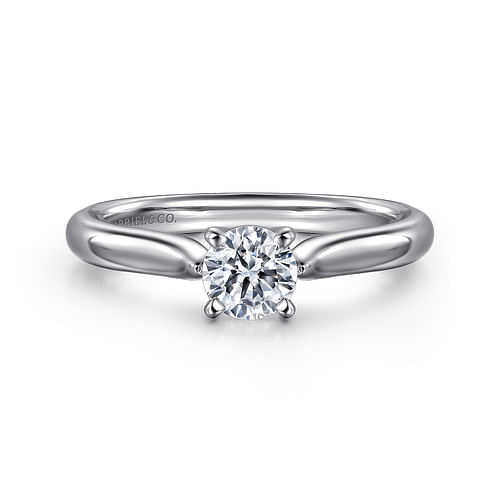 14K White Gold Round Diamond Engagement Ring