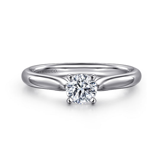 Gabriel - 14K White Gold Round Diamond Engagement Ring