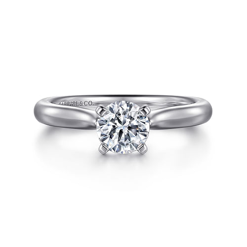 14K White Gold Round Diamond Engagement Ring