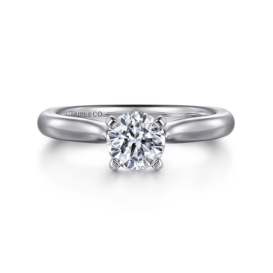 Gabriel - 14K White Gold Round Diamond Engagement Ring