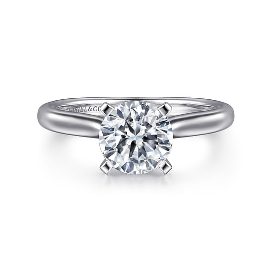 Gabriel - 14K White Gold Round Diamond Engagement Ring
