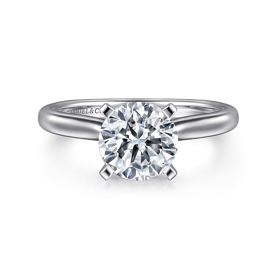 Gabriel - 14K White Gold Round Diamond Engagement Ring