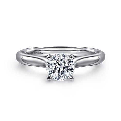 14K White Gold Round Diamond Engagement Ring