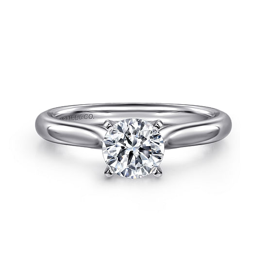 Gabriel - 14K White Gold Round Diamond Engagement Ring