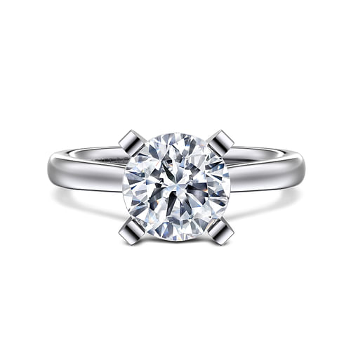 14K White Gold Round Diamond Engagement Ring