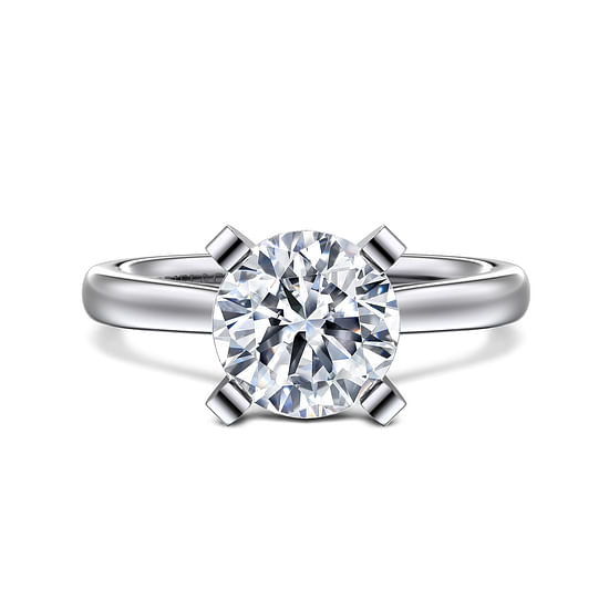 Gabriel - 14K White Gold Round Diamond Engagement Ring