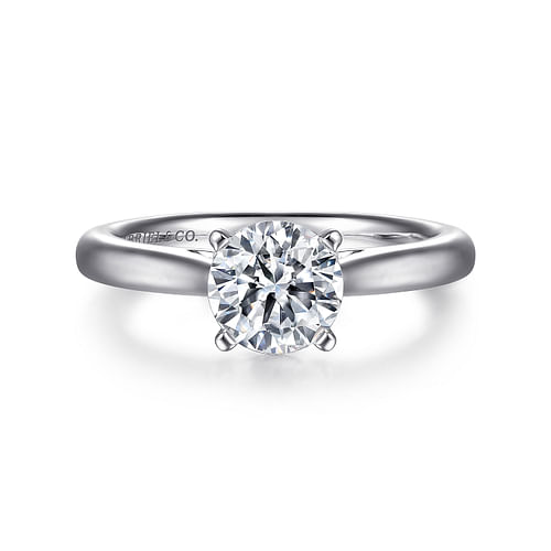 14K White Gold Round Diamond Engagement Ring