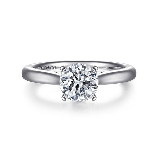 Gabriel - 14K White Gold Round Diamond Engagement Ring