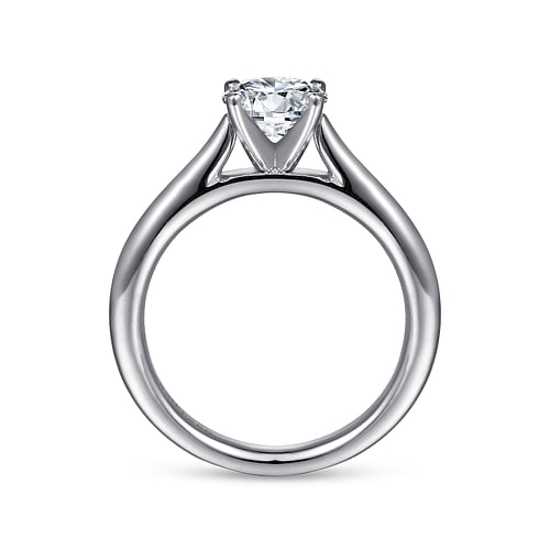 14K White Gold Round Diamond Engagement Ring