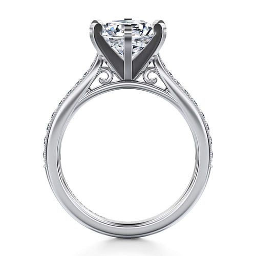 14K White Gold Round Diamond Engagement Ring