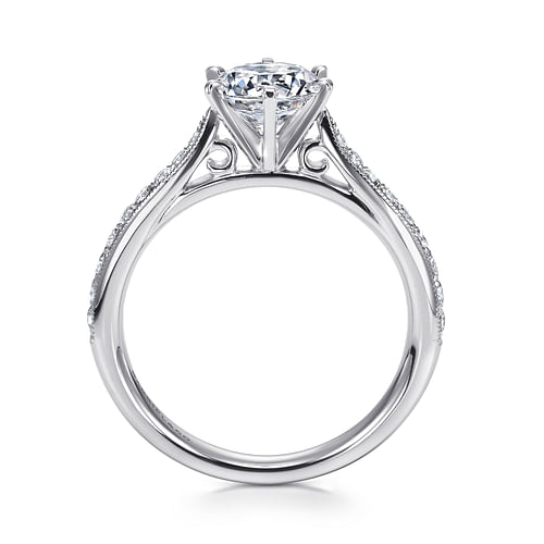 14K White Gold Round Diamond Engagement Ring