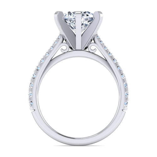 14K White Gold Round Diamond Engagement Ring