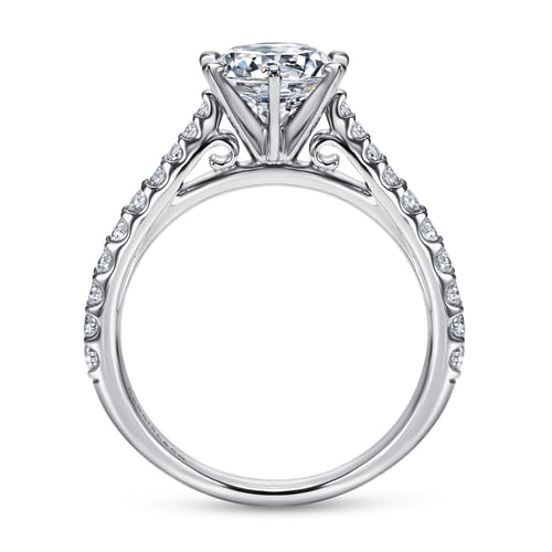 14K White Gold Round Diamond Engagement Ring