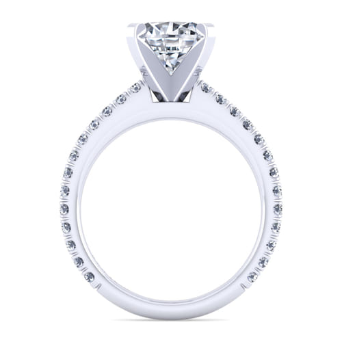 14K White Gold Round Diamond Engagement Ring