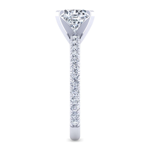 14K White Gold Round Diamond Engagement Ring