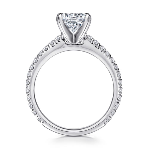 14K White Gold Round Diamond Engagement Ring
