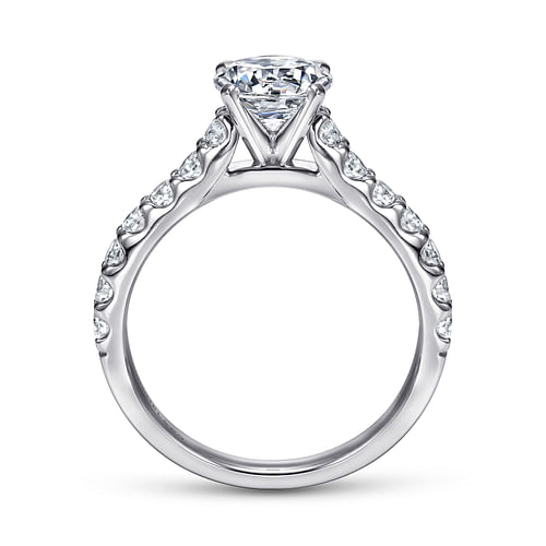 14K White Gold Round Diamond Engagement Ring