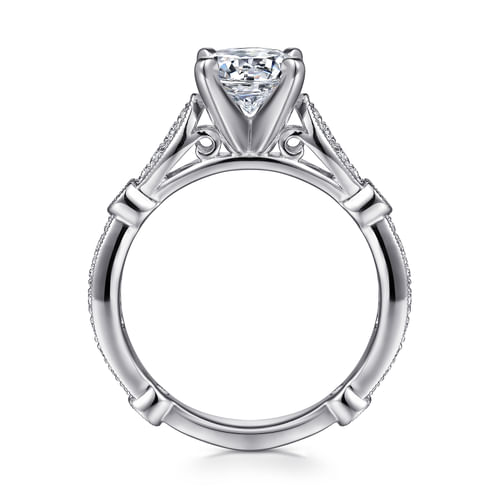 14K White Gold Round Diamond Engagement Ring