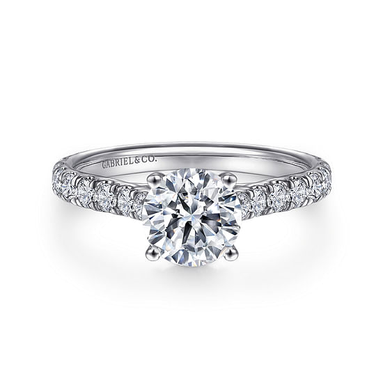 Gabriel - 14K White Gold Round Diamond Engagement Ring