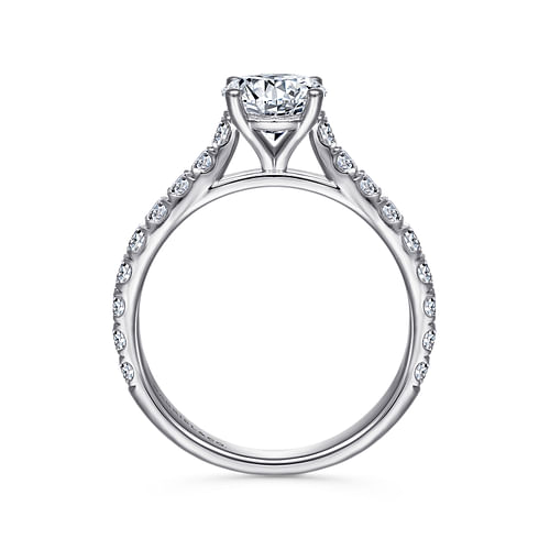14K White Gold Round Diamond Engagement Ring