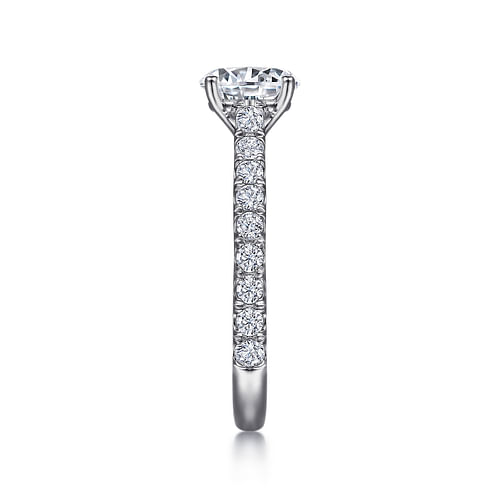 14K White Gold Round Diamond Engagement Ring