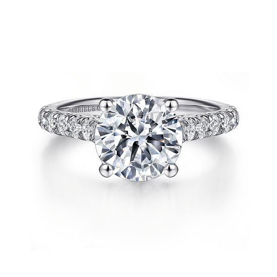 Gabriel - 14K White Gold Round Diamond Engagement Ring