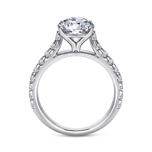 14K White Gold Round Diamond Engagement Ring